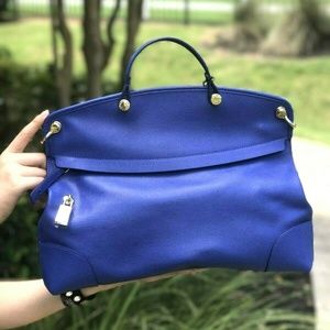 Furla Piper LG Leather Crossbody Bag Indigo Blue